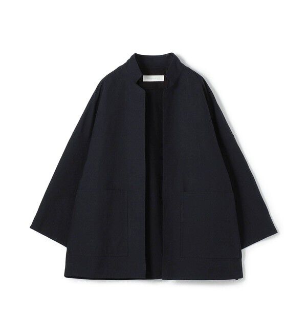 GALERIE VIE「コットンダブルフェイス フロントオープンショートコート」|その他|69 ネイビー