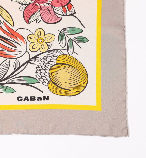 CABaN「Botanical Garden シルクプリントスカーフ」|バンダナ・スカーフ|