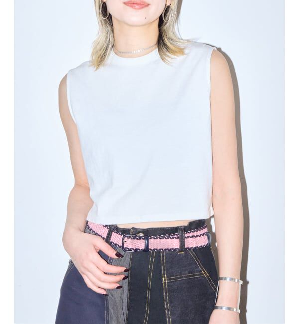  「[THE MOOD] ノースリーブショートTEE」|Tシャツ・カットソー|ホワイト