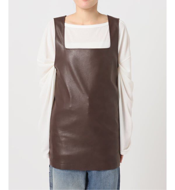  「《予約》FAUX LEATHER TOPS：ブラウス」|シャツ・ブラウス|