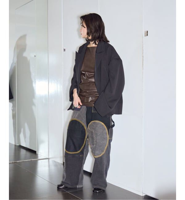  「《予約》FAUX LEATHER TOPS：ブラウス」|シャツ・ブラウス|