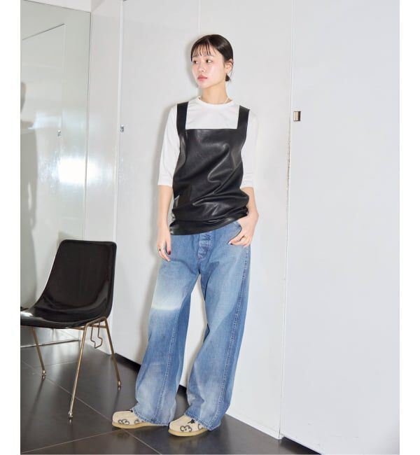  「《予約》FAUX LEATHER TOPS：ブラウス」|シャツ・ブラウス|