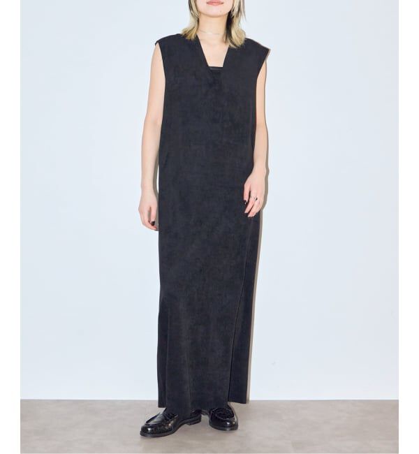  「《予約》FAUX SUEDE I-LINE DRESS：ワンピース」|ワンピース|ブラック