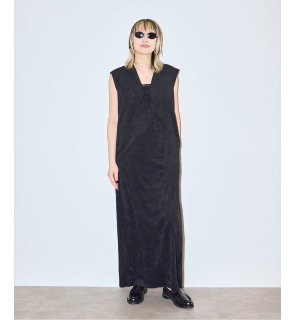  「《予約》FAUX SUEDE I-LINE DRESS：ワンピース」|ワンピース|