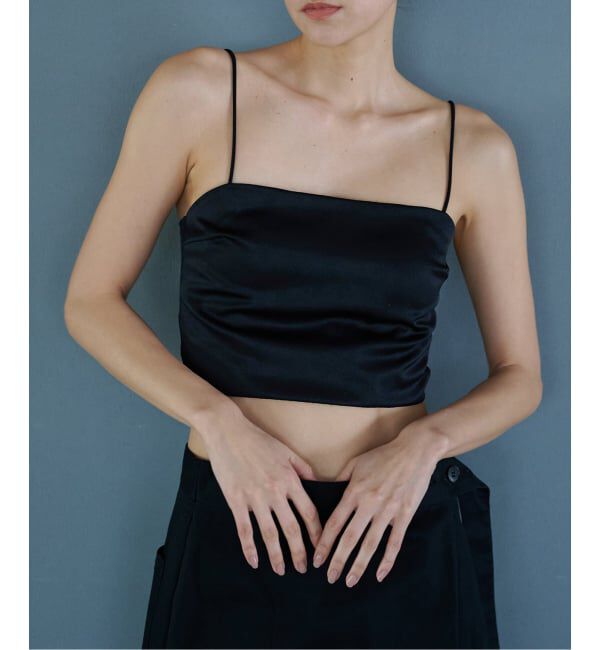 EMILYWEEK「《追加》【ESSENTIAL】サテン クロップドバンドゥブラ」|インナー|ブラック
