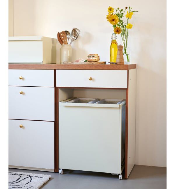 journal standard Furniture「《予約》【tower/タワー】JSF別注 目隠し分別ダストワゴン 45L 2分別」|ステーショナリー|