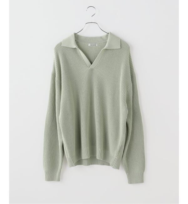 JOINT WORKS「スリーブ パッチ スキッパーニット / Sleeve Patch Skipper Knit」|ニット・セーター|グリーン