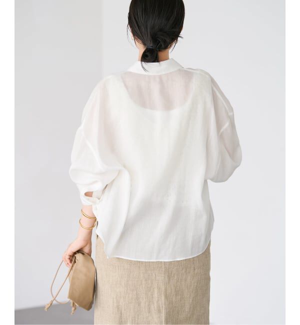 Plage「《追加予約》RAMIE LYOCELL CROPPED シャツ 2」|シャツ・ブラウス|