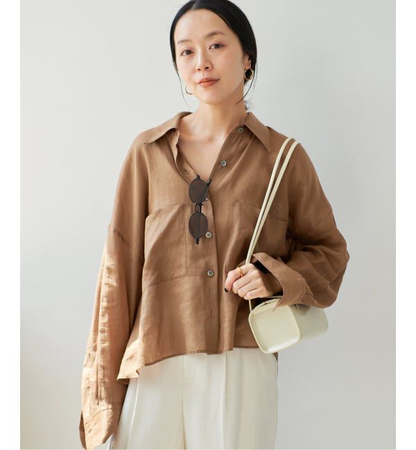 Plage「《追加予約》RAMIE LYOCELL CROPPED シャツ 2」|シャツ・ブラウス|