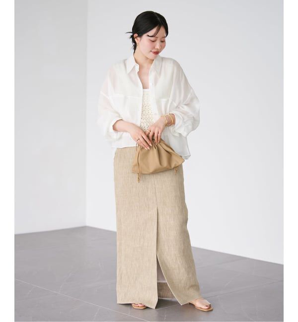 Plage「《追加予約》RAMIE LYOCELL CROPPED シャツ 2」|シャツ・ブラウス|