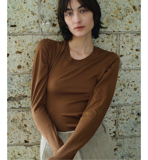 Plage「R&rsquo;IAM KNIT LONG TEE」|ニット・セーター|ブラウン