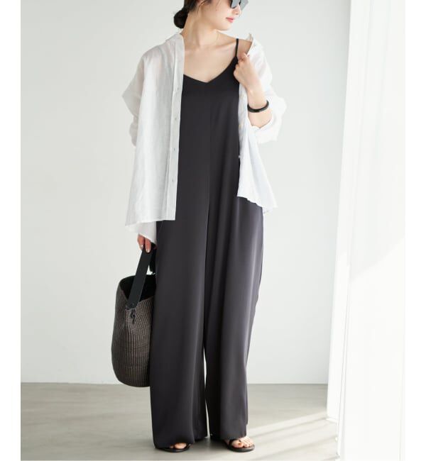 Plage「《予約》dull satin パンツドレス」|オールインワン|