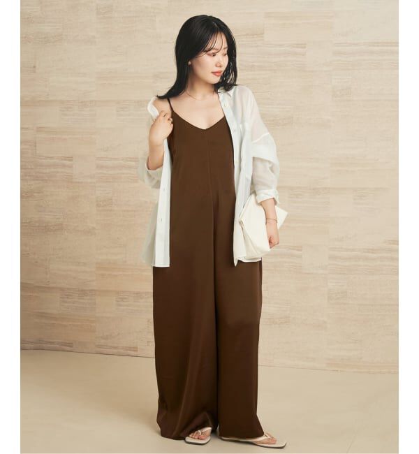 Plage「《予約》dull satin パンツドレス」|オールインワン|