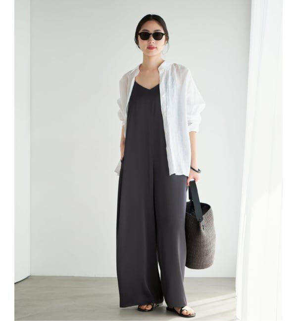 Plage「《予約》dull satin パンツドレス」|オールインワン|