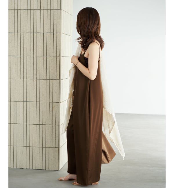 Plage「《予約》dull satin パンツドレス」|オールインワン|