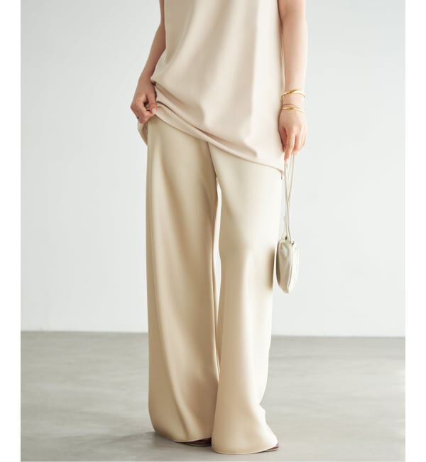 Plage「《予約》Satin Bias Relax パンツ」|その他|ベージュ