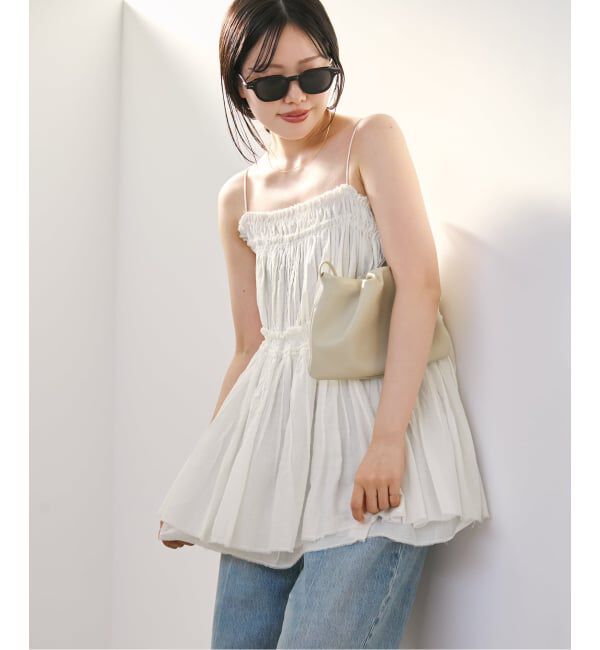 Plage「IND VOIL TACK キャミソール」|キャミソール|ホワイト