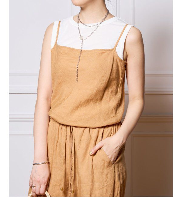IENA LA BOUCLE「IENA LA BOUCLE リネンブロードバイヤスキャミソール」|キャミソール|