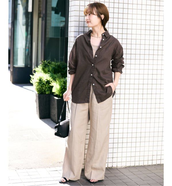 SLOBE IENA「リネンコットンレギュラーシャツ」|シャツ・ブラウス|