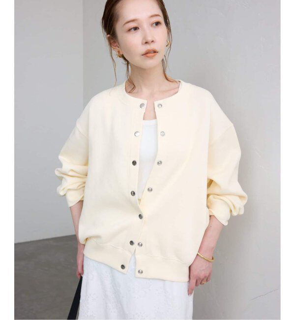 SLOBE IENA「《WEB・一部店舗限定/追加4》ダブルフェイスジャージースナップカーディガン」|カーディガン|