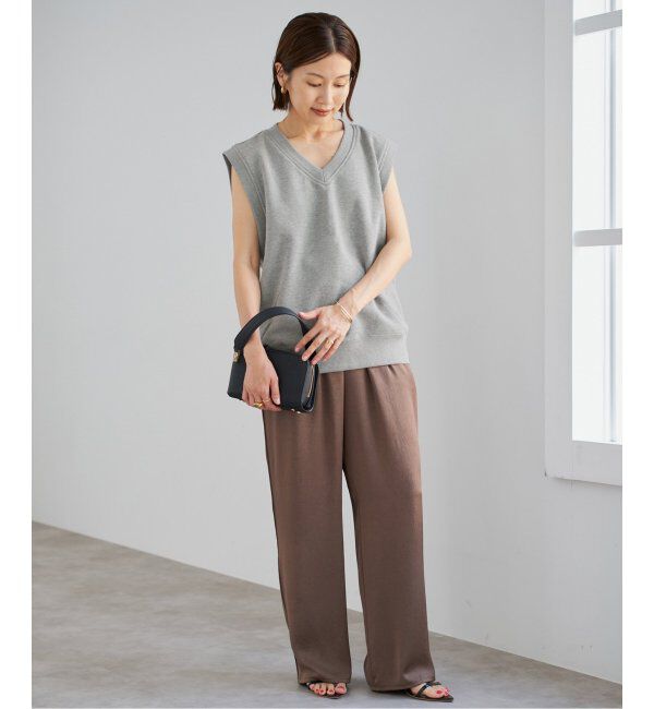 IENA「LOOPWHEELER for LOWERCASE 別注 ライトツリウラケ Vネックベスト」|ベスト・ジレ|