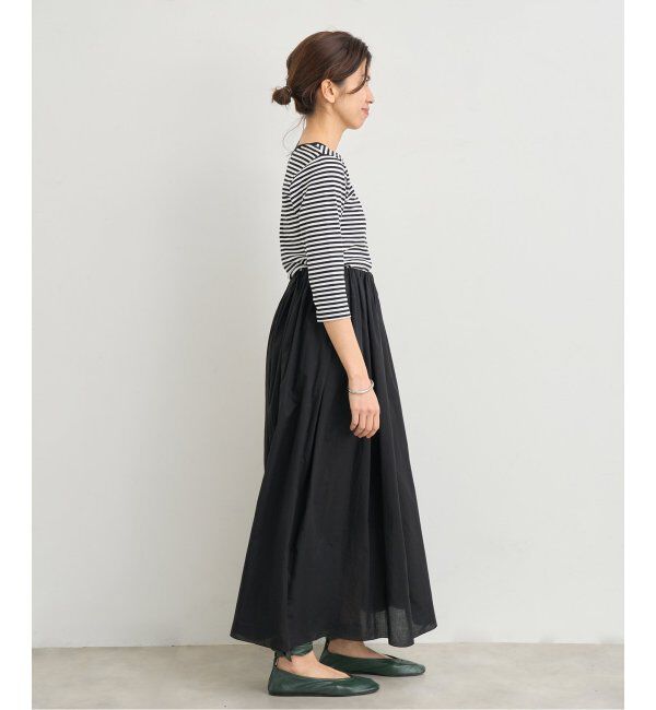 IENA「ATON/エイトン 別注 SUVIN FRAISE ボートネック ボーダーTシャツ」|Tシャツ・カットソー|