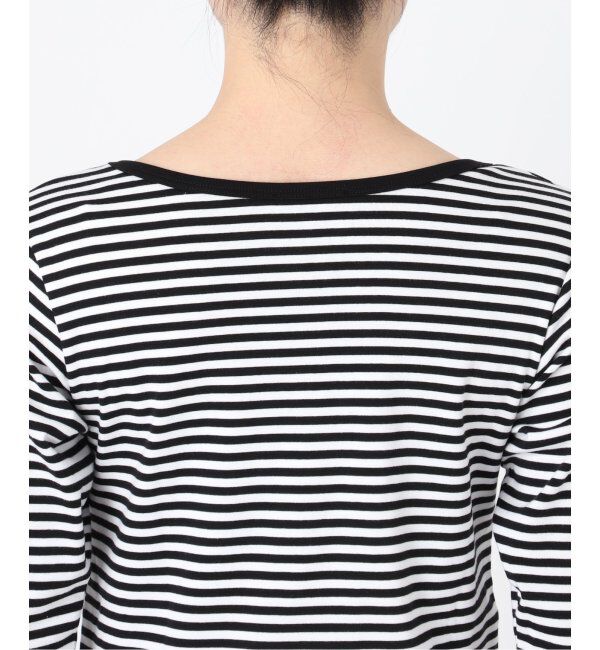 IENA「ATON/エイトン 別注 SUVIN FRAISE ボートネック ボーダーTシャツ」|Tシャツ・カットソー|