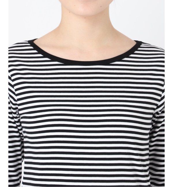 IENA「ATON/エイトン 別注 SUVIN FRAISE ボートネック ボーダーTシャツ」|Tシャツ・カットソー|