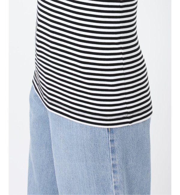 IENA「ATON/エイトン 別注 SUVIN FRAISE ボートネック ボーダーTシャツ」|Tシャツ・カットソー|