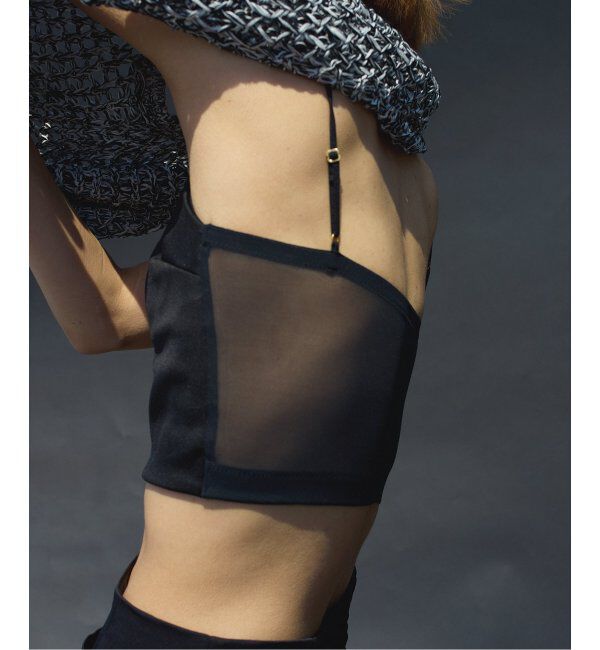 IENA「【EMILY WEEK &times; IENA】サテン クロップドバンドゥブラ」|インナー|ブラック