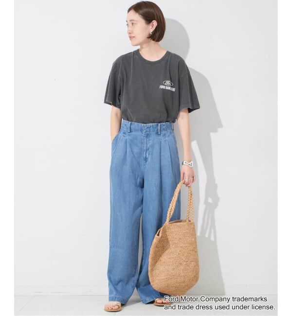 SLOBE IENA「《4サイズ展開/追加3》LEDENIM TUCK TROUSERデニム」|デニム|