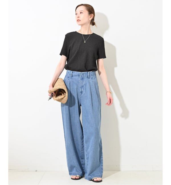 SLOBE IENA「《4サイズ展開/追加3》LEDENIM TUCK TROUSERデニム」|デニム|