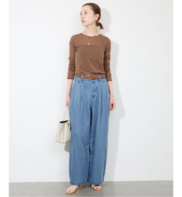 SLOBE IENA「《4サイズ展開/追加3》LEDENIM TUCK TROUSERデニム」|デニム|