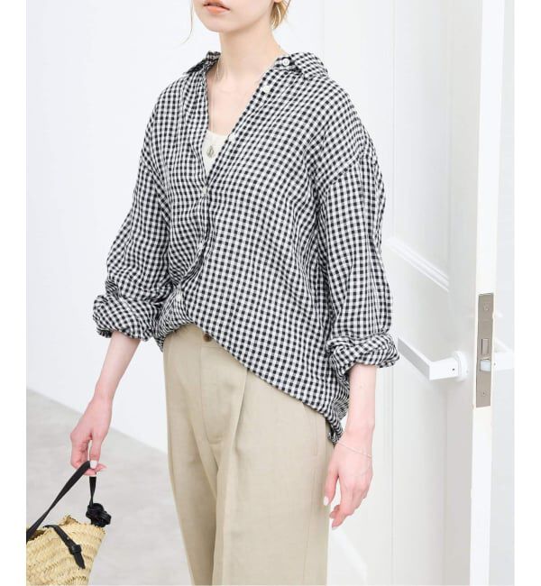 SLOBE IENA「《追加》リネンコットンレギュラーシャツ」|シャツ・ブラウス|