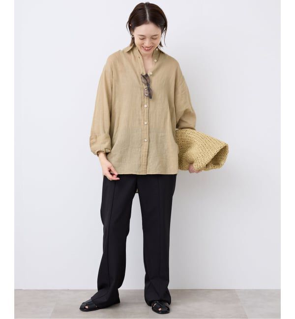SLOBE IENA「《追加》リネンコットンレギュラーシャツ」|シャツ・ブラウス|