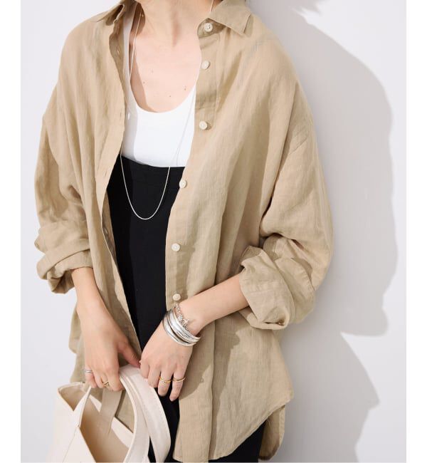 SLOBE IENA「《追加》リネンコットンレギュラーシャツ」|シャツ・ブラウス|