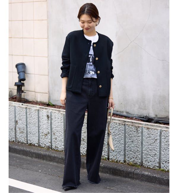 SLOBE IENA「《一部WEB・店舗限定カラーあり》ダブルフェイスニットジャケット」|カーディガン|