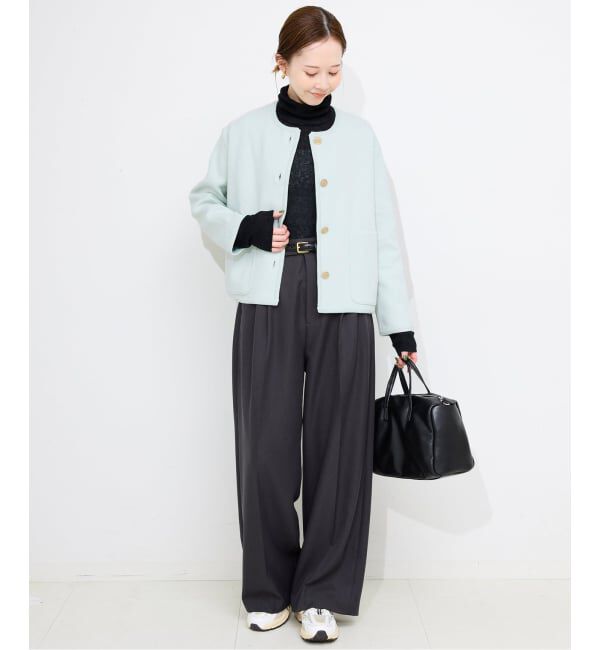 SLOBE IENA「《一部WEB・店舗限定カラーあり》ダブルフェイスニットジャケット」|カーディガン|