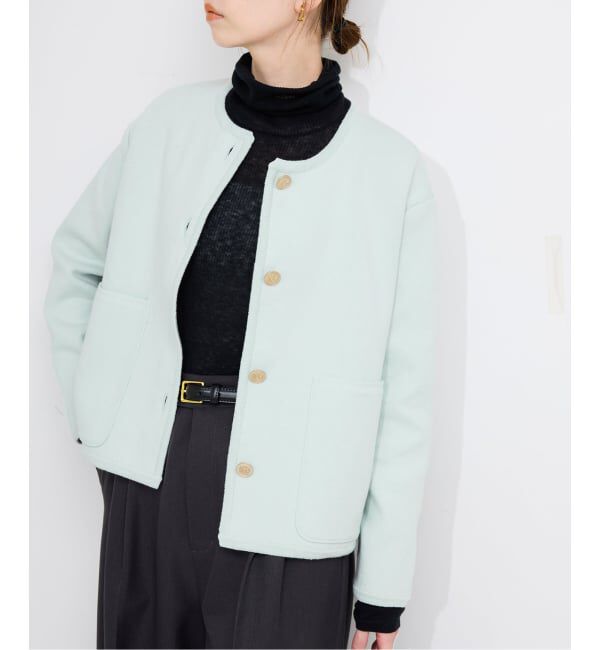 SLOBE IENA「《一部WEB・店舗限定カラーあり》ダブルフェイスニットジャケット」|カーディガン|