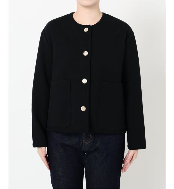 SLOBE IENA「《一部WEB・店舗限定カラーあり》ダブルフェイスニットジャケット」|カーディガン|