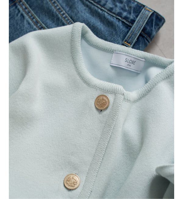 SLOBE IENA「《一部WEB・店舗限定カラーあり》ダブルフェイスニットジャケット」|カーディガン|サックスブルー