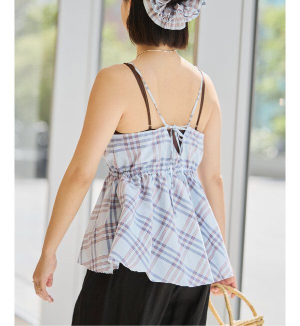 IENA LA BOUCLE「IENA LA BOUCLE C/Pポプリンチェックキャミソール」|キャミソール|