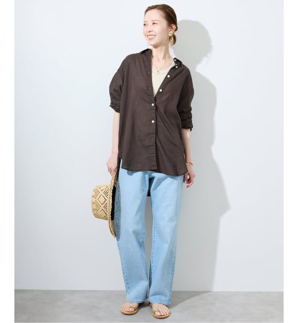 SLOBE IENA「《追加2》リネンコットンレギュラーシャツ」|シャツ・ブラウス|