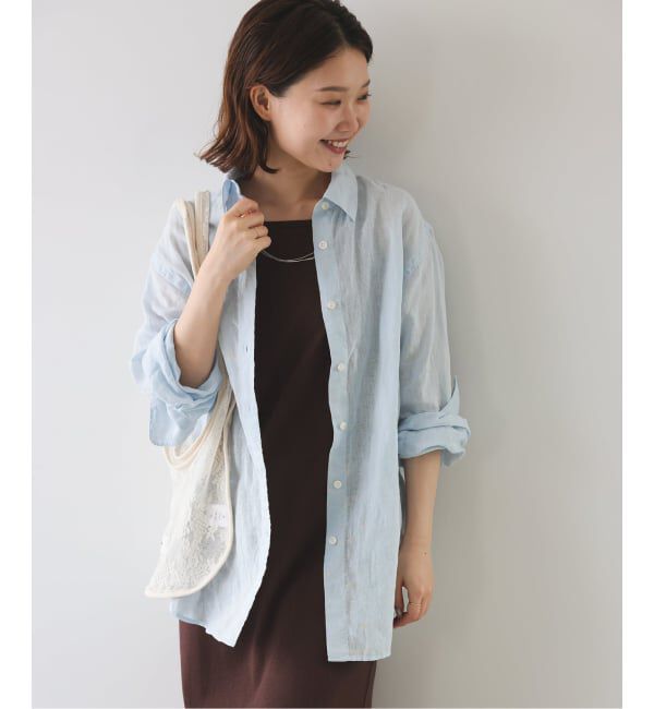 SLOBE IENA「《追加2》リネンコットンレギュラーシャツ」|シャツ・ブラウス|