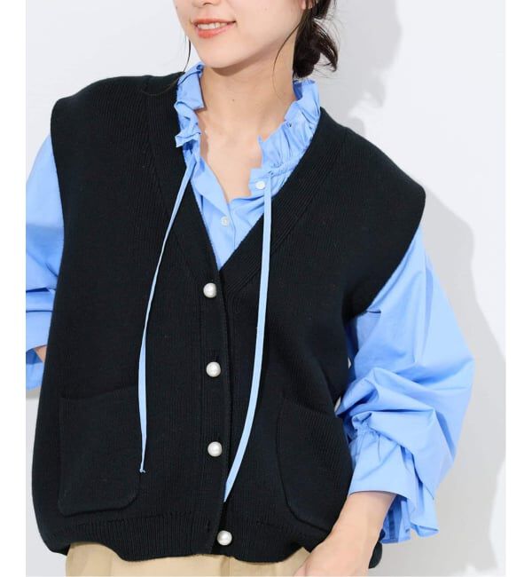 SLOBE IENA「パールニットベスト」|ベスト・ジレ|