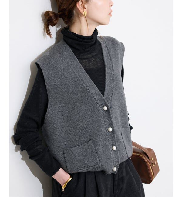 SLOBE IENA「パールニットベスト」|ベスト・ジレ|