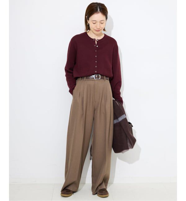 SLOBE IENA「《セットアップ対応可》コットンダブルフェイスカーディガン」|カーディガン|