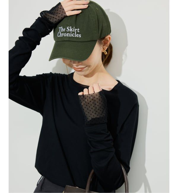 SLOBE IENA「《追加3》レイヤードフロッキードットスリーブロンTEE」|Tシャツ・カットソー|