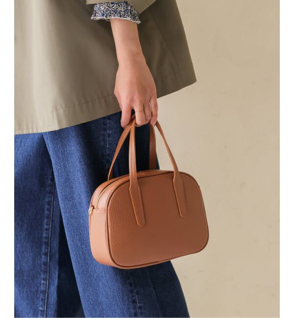 SLOBE IENA「MARCO BIANCHINI SLOBE別注 ラウンドボストンバッグ ECHO OF PETALS 25107」|ボストンバッグ|キャメル