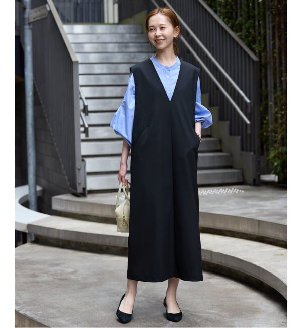 SLOBE IENA「《WEB限定/追加》TR Vネックジャンパースカート」|ワンピース|